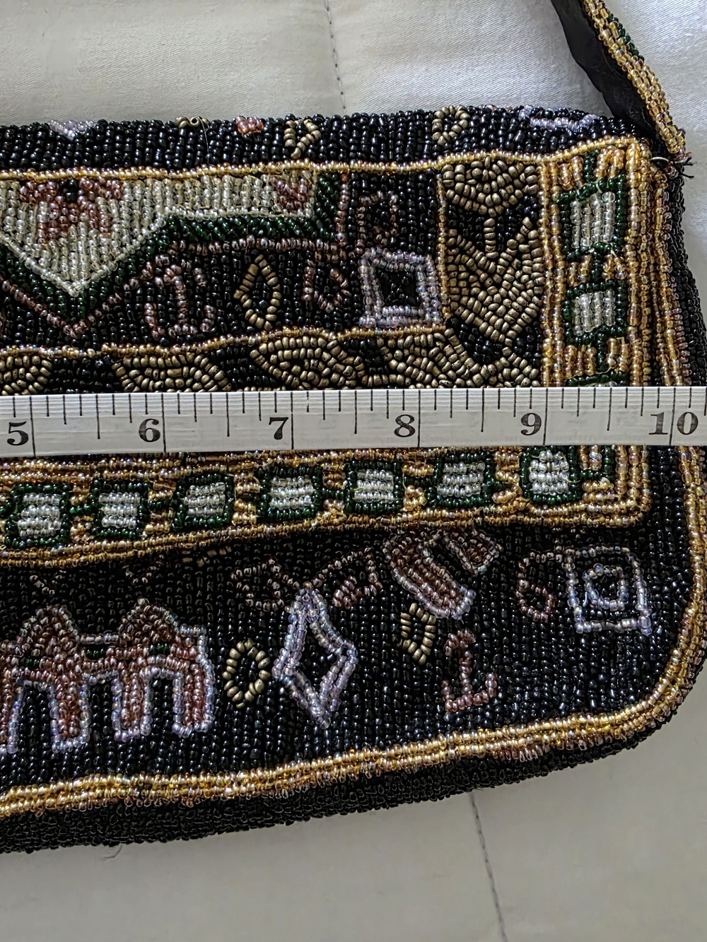 Vintage Christiana Glass Beaded Evening Bag Purse Hand Crafted Glass Bead India - Picture 8 of 10